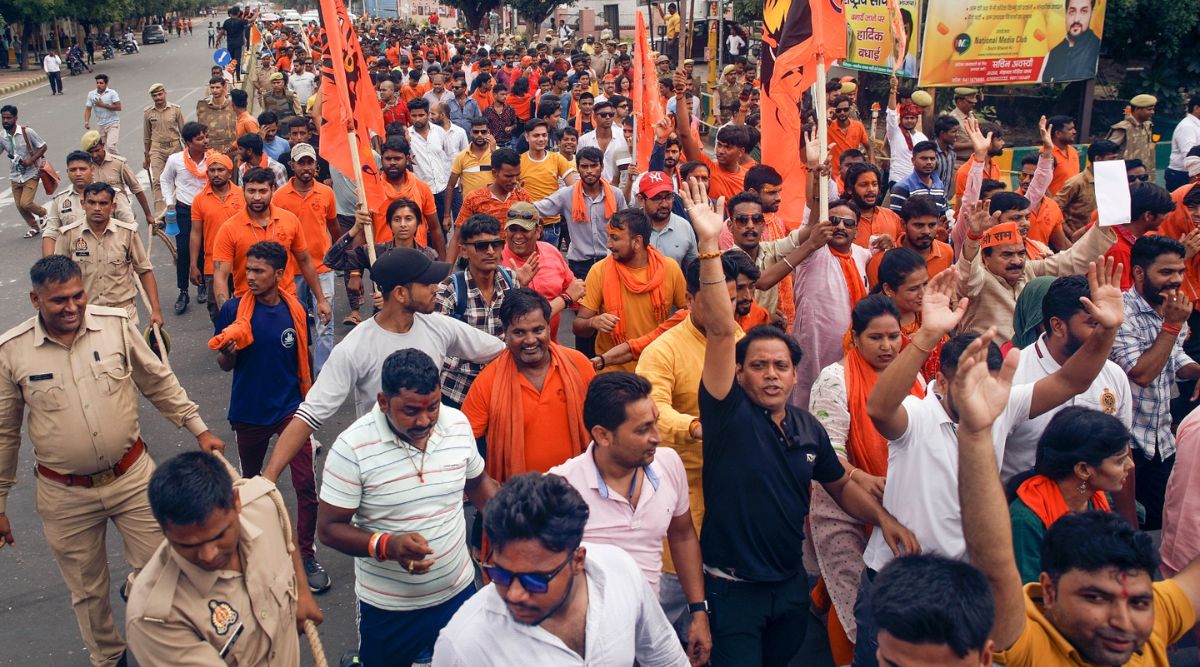 Two days after Nuh violence, Hindu outfits stage protest in Delhi-NCR ...