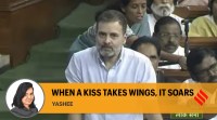 rahul gandhi flying kiss parliament