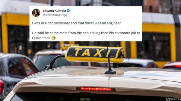 Woman posts about cab driver who claimed he earns more now compared to his corporate job
