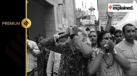 Devotees gather outside the Gyanvapi mosque, in Varanasi, Thursday, Aug. 3, 2023