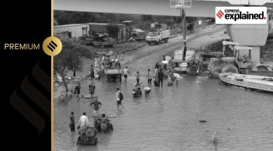 The poor families who were residing in the low-lying areas alongside the Yamuna River in New Delhi leaving their homes amid floods in July 2023.