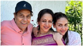 Esha Deol with parents Dharmendra and Hema Malini. (Pic: Esha/Instagram)