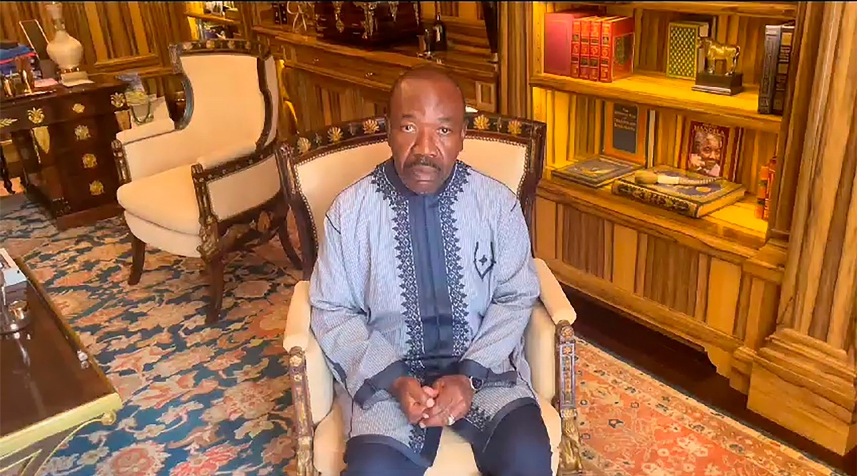 This video grab shows Gabon President Ali Bongo Ondimba