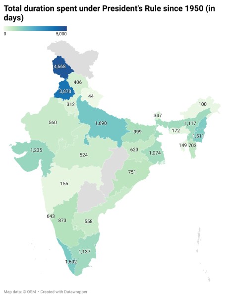 13 years in J&K, 10 times in Manipur, UP: History of President’s Rule ...