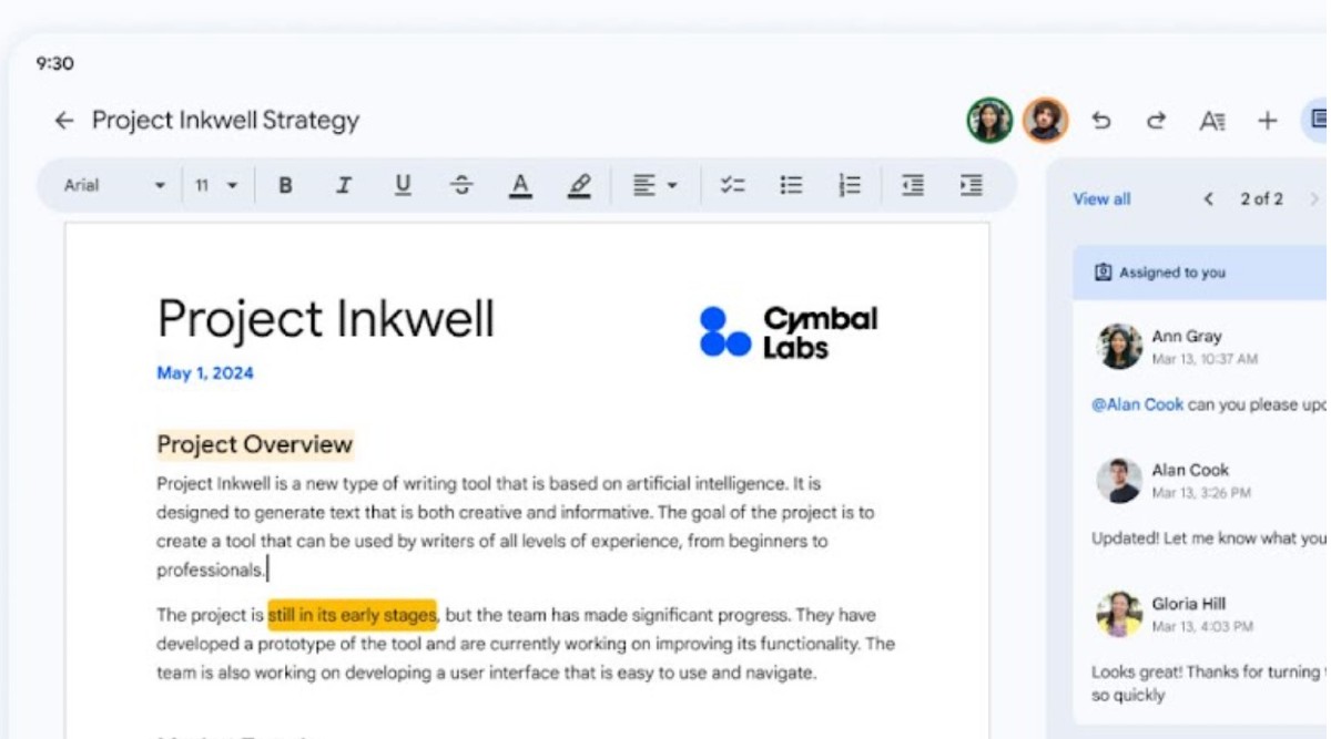 google docs new look featured