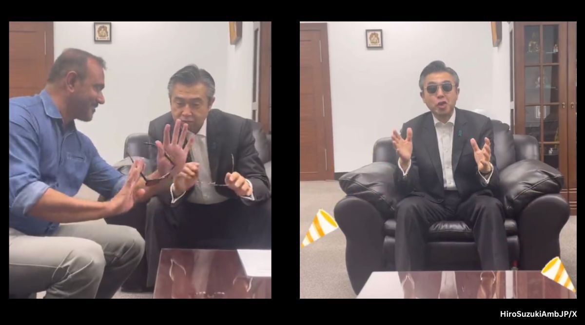 Japanese Rajnikanth Japanese Ambassador tries to ace Rajinikanth’s iconic style of wearing ...