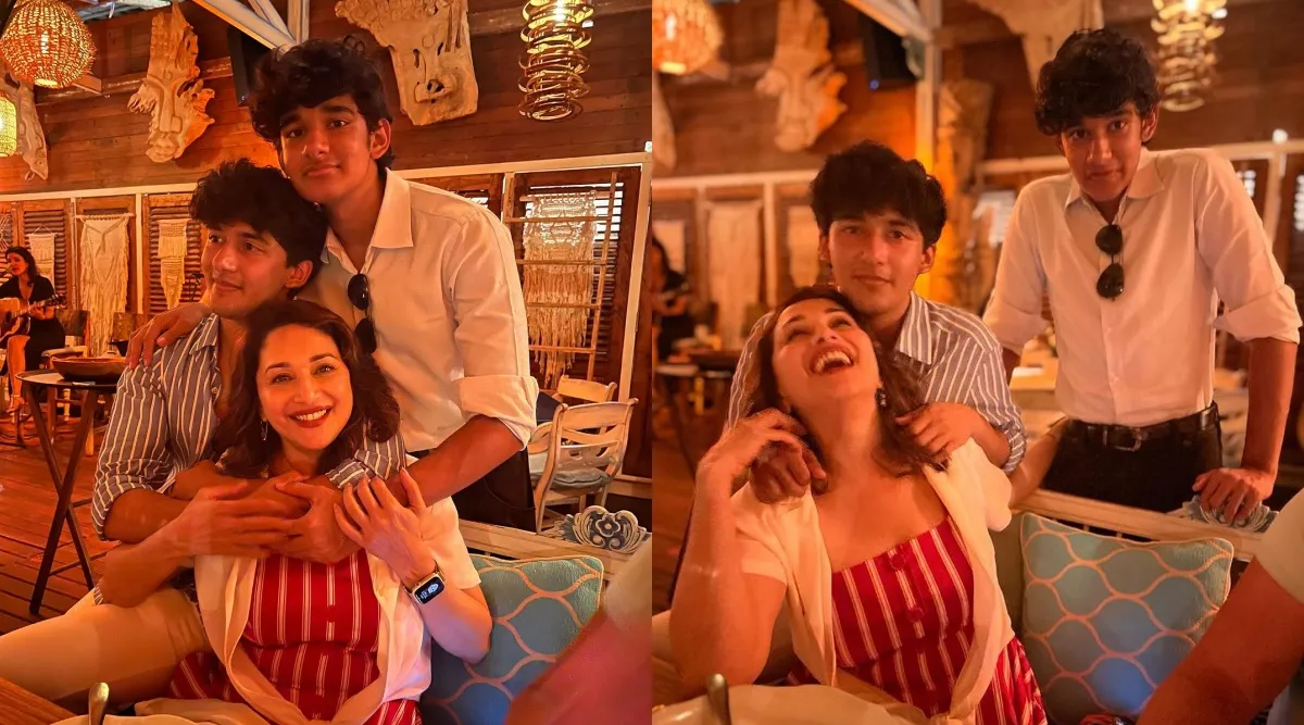 Madhuri Dixit Sex Video Gym Sex Video - Madhuri Dixit gets emotional as sons Ryan and Arin leave for college: 'Home  won't be the sameâ€¦' | Bollywood News - The Indian Express