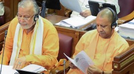 Yogi adityanath, CM Akhilesh spar over education, employment generation schemes, National Education Policy, indian express news