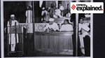 India's first Prime Minister Jawaharlal Nehru, as he delivered his famous 'Tryst with Destiny' speech on the midnight of August 14-15, 1947.