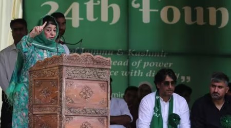 J&K land scheme, PDP, PDP on J&K land scheme, J&K demographic change, abbrogation of article 370, jammu and kashmir, indian express news