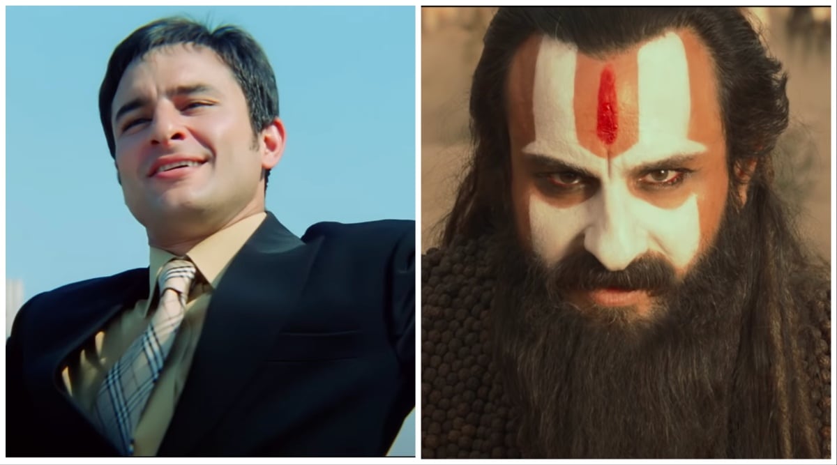 Saif Ali Khan in Kal Ho Naa Ho (Left) and him in Laal Kaptaan.