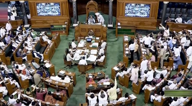 Opp Protests In Lok Sabha As Sansad Tv Runs Ticker On Govt Dept Works 