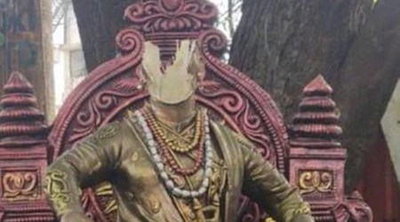shivaji statue vandalised in goa
