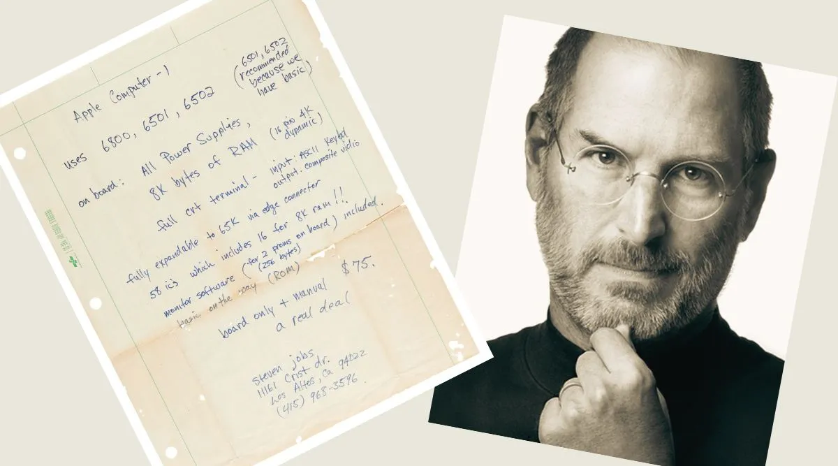 Steve Jobs' handwritten Apple-1 ad sells for $175,759 | Technology News -  The Indian Express