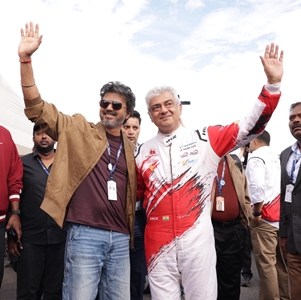 Vijay and Ajith at the Michelin Le Mans Cup race at Silverstone