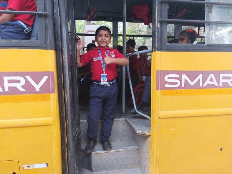 Agam, a class 3 kid, who travels from city to village