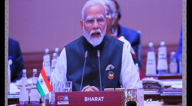 modi placard at g20 summit opening reads bharat