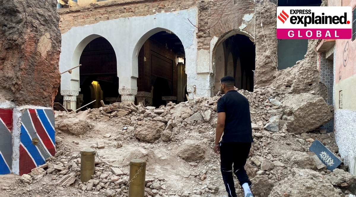 Damage in the historic city of Marrakech, following a powerful earthquake