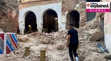 Damage in the historic city of Marrakech, following a powerful earthquake