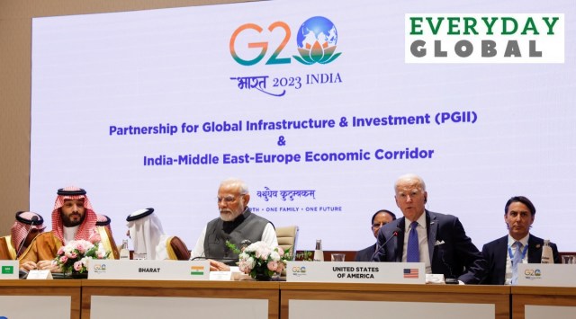 Saudi Arabian Crown Prince Mohammed bin Salman Al Saud, Indian Prime Minister Narendra Modi and U.S. President Joe Biden attend Partnership for Global Infrastructure and Investment (PGII) event on the day of the G20 summit in New Delhi, India, September 9, 2023.
