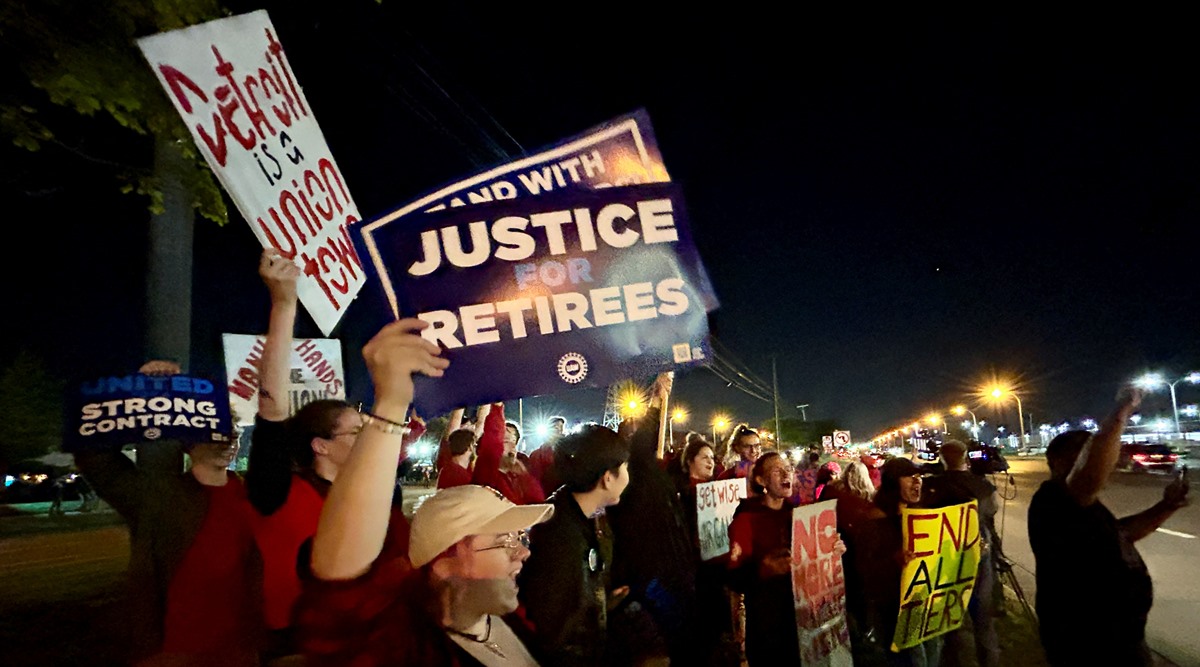 United Auto Workers strike at the Ford Michigan Assembly Plant in Wayne