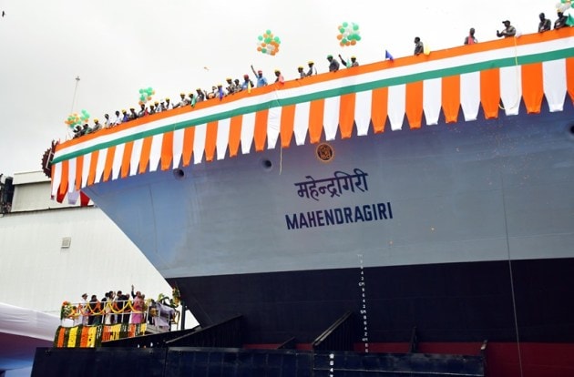 India’s latest warship ‘Mahendragiri’ launched in Mumbai | India News ...