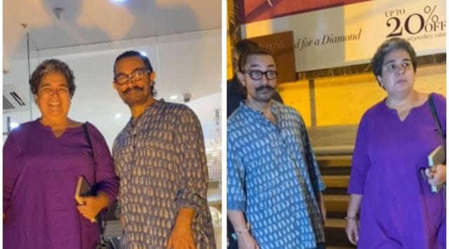 Aamir Khan Ex Wife Reena Dutta Step Out Together Pose For Photographers Watch Video 