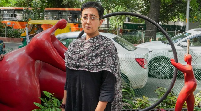 Atishi inspects beautification outside Habitat Centre