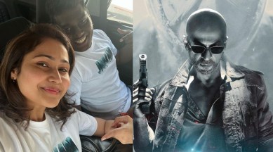 Atlee and wife Priya on the way to watch Jawan (Image:Instagram/Priya Atlee)