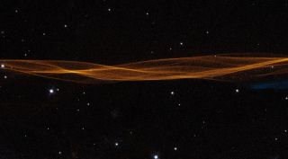 Hubble zoomed into a small section of the Cygnus loop to capture a "timelapse."