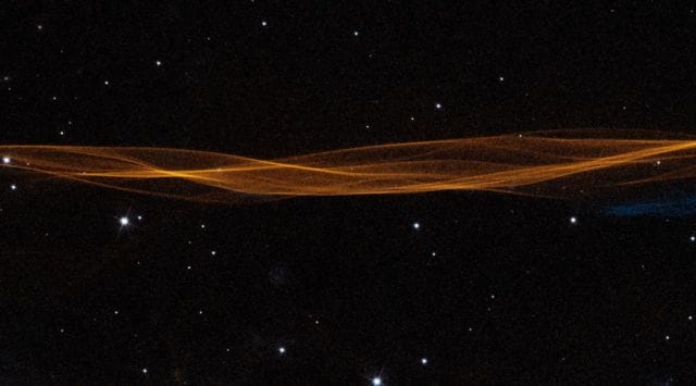 Hubble zoomed into a small section of the Cygnus loop to capture a "timelapse."