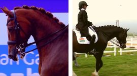 The Indian dressage team that won gold at the Asian Games.