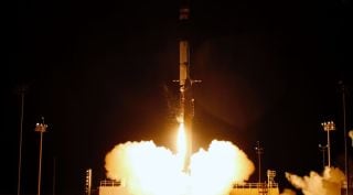 The Victus Nox satellite launching from the Vandenberg Space Force Base in California