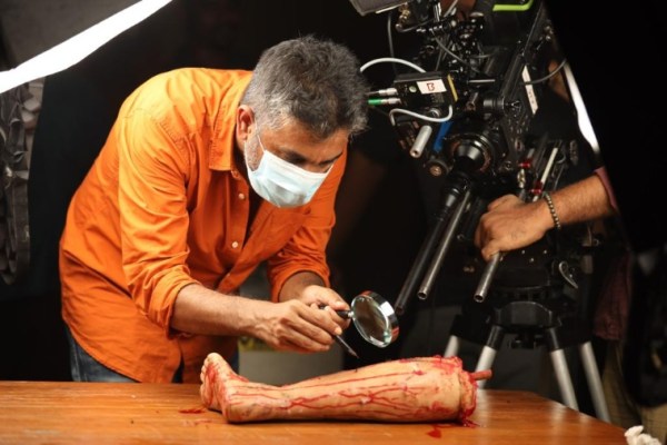 I Ahmed on the sets of Iraivan