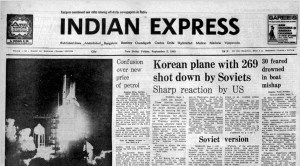 Petrol Price Chaos, Korean Flight Down, enforcement of new petrol rates, Soviet fighters, South Korean Airlines jumbo jet, New York-Seoul flight vanished from radar, Insat-1B Performance, forty years ago