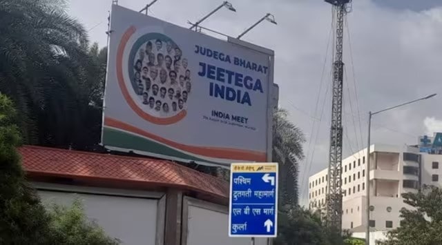 INDIA logo, INDIA Alliance meeting, Uddhav Thackeray, leaders at INDIA meet, unveiling of INDIA logo, INDIA poll symbol, 2024 Lok Sabha polls, indian express news