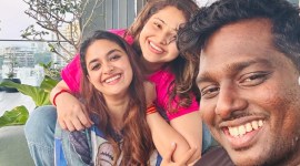 Keerthy Suresh with Jawan director Atlee and his wife Priya (Image: Instagram/Keerthy)