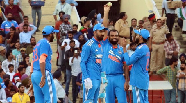 Mohammed Shami claimed a career-best five for 51 against Australia. EXPRESS PHOTO by Kamleshwar Singh