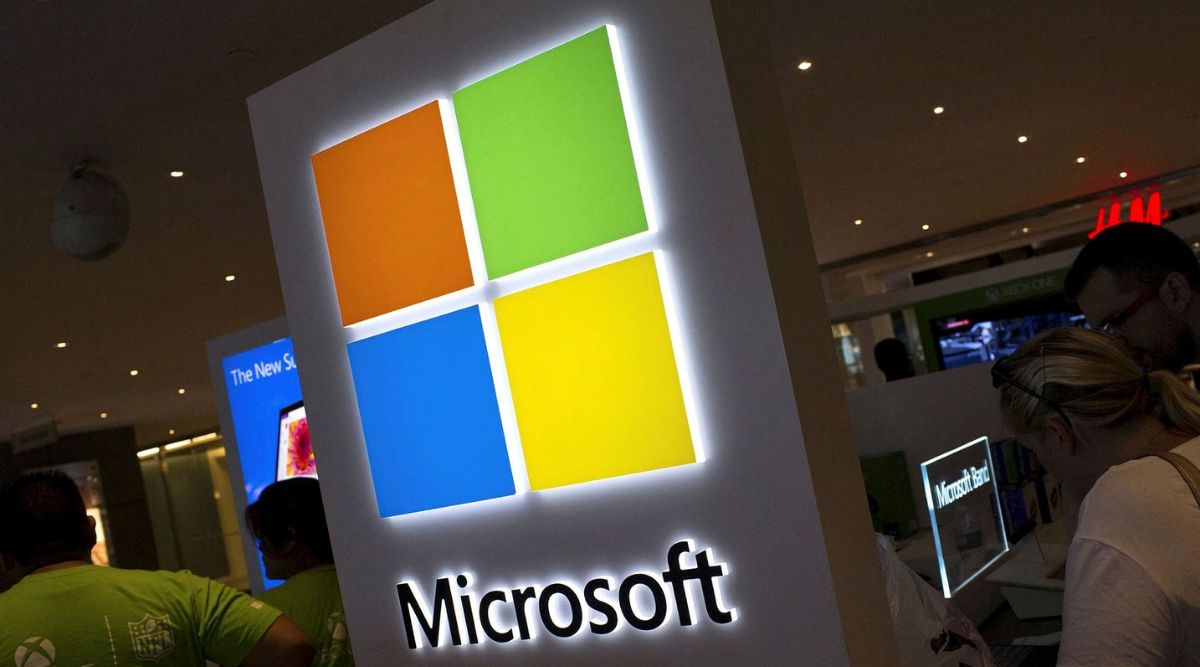 The Microsoft logo is seen at the Microsoft store in New York City, July 28, 2015.