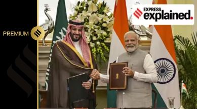 PM Narendra Modi and Saudi Arabia’s Crown Prince Mohammed bin Salman Al Saud at the first meeting of the India-Saudi Arabia Strategic Partnership Council, at Hyderabad House, New Delhi.