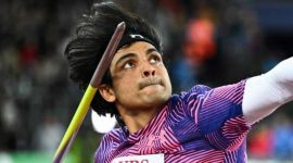 NEERAJ CHOPRA CROP SAI MEDIA Neeraj Chopra will be defending his Diamond League title in Eugene at the Hayward Field stadium.