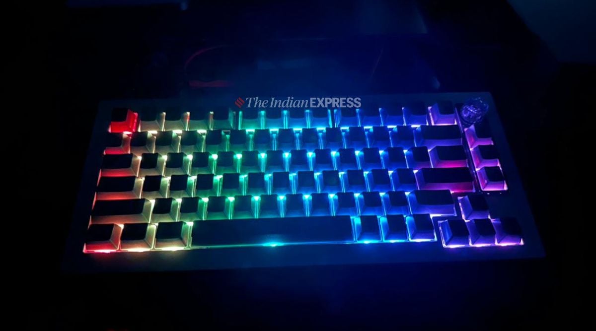 OnePlus keyboard 81 pro lit up in rgb