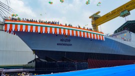 INS Mahendragiri launched in Mumbai