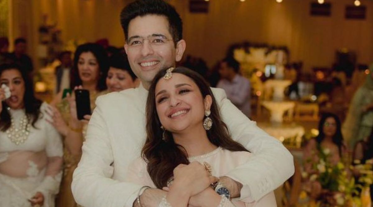 Raghav Chadha can't stop blushing when asked about his wedding with Parineeti Chopra, promises to give details 'soon' as wedding card surfaces online | Bollywood News - The Indian Express