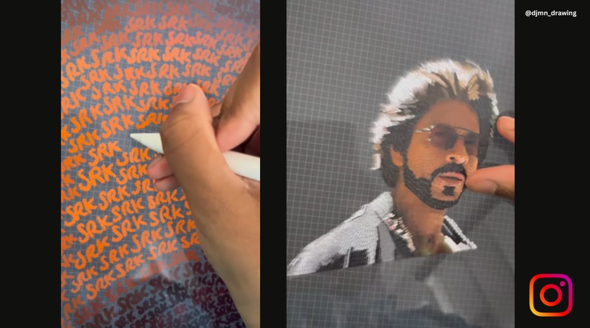 Artist creates SRK’s portrait by using the letters S R K | Trending ...