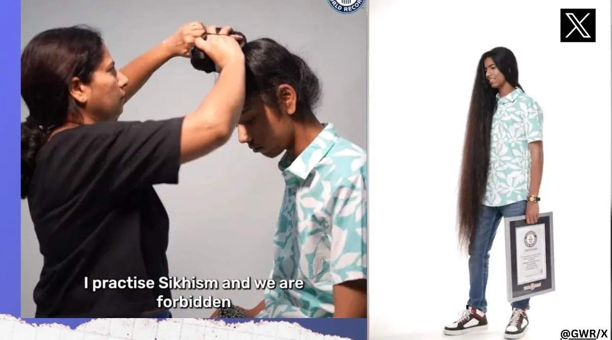 Sikh boy sets Guinness World Record for longest hair on male teenager ...