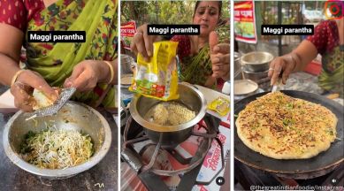 The street vendor experimented by preparing ‘Maggi paratha’.