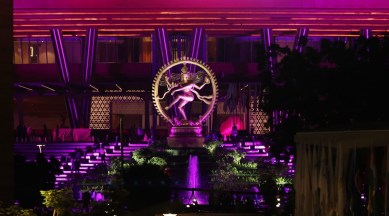 Crafted by master sculptors from Cauvery’s special bend, Nataraja towers at Summit venue entrance