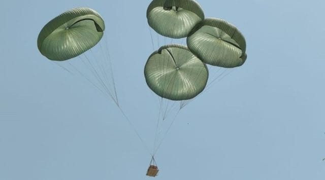 The Type V Heavy Drop System in action during the Indian Air Force test