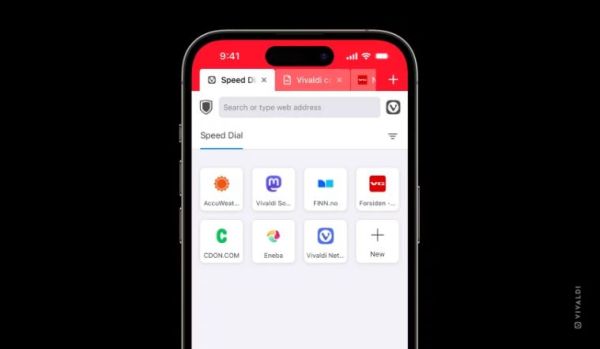 Vivaldi browser's speed dial feature on iOS